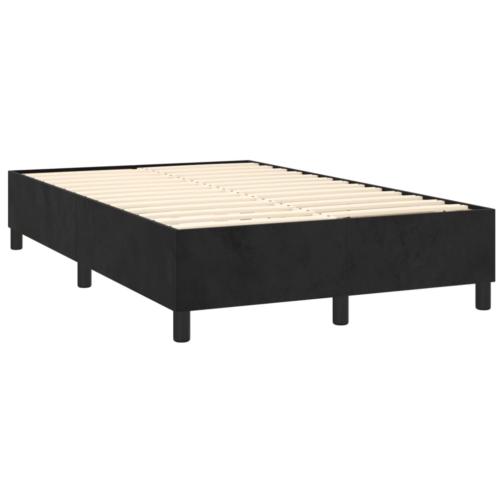 vidaXL Boxspringbett mit Matratze Schwarz 120x200 cm Samt