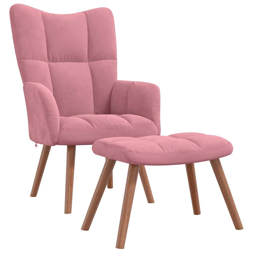 Sessel Mit Hocker Rosa vidaXL Relaxsessel mit Hocker Rosa Samt im vidaXL | vidaXL.ch