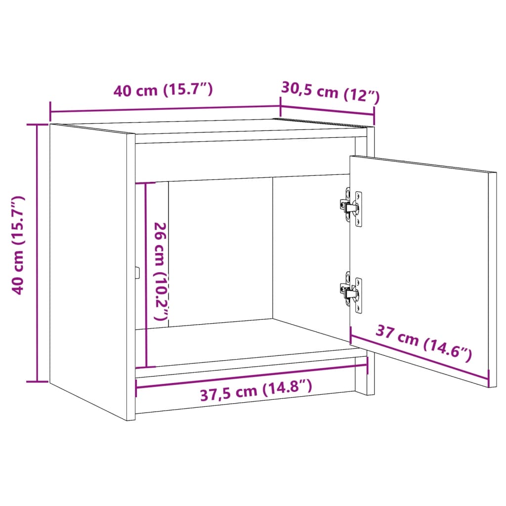 vidaXL Nachttische 2 Stk. 40x30,5x40 cm Massivholz Kiefer