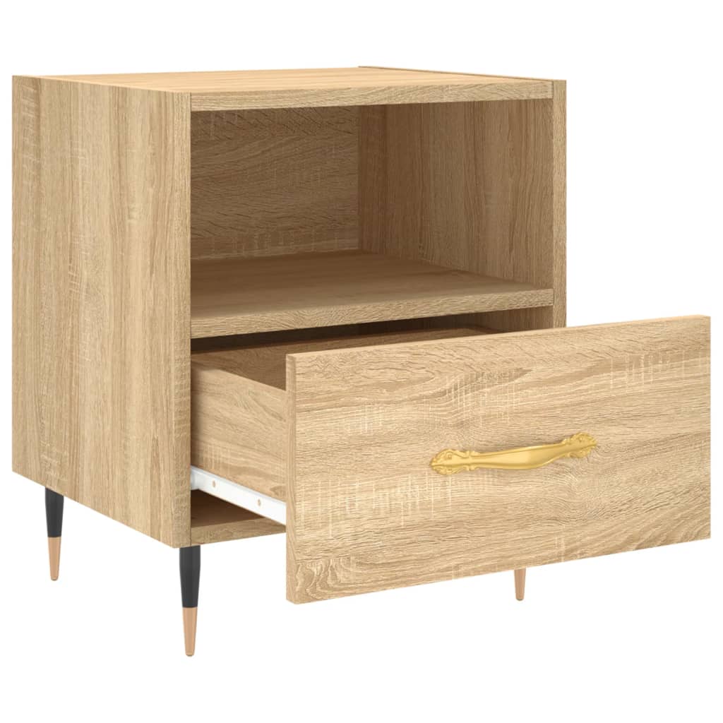 vidaXL Nachttische 2 Stk. Sonoma-Eiche 40x35x47,5 cm Holzwerkstoff