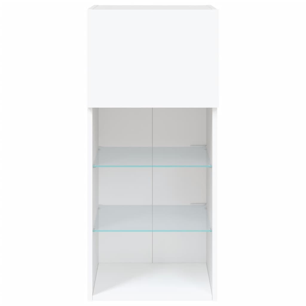 vidaXL TV-Schrank mit LED-Leuchten Weiß 40,5x30x90 cm