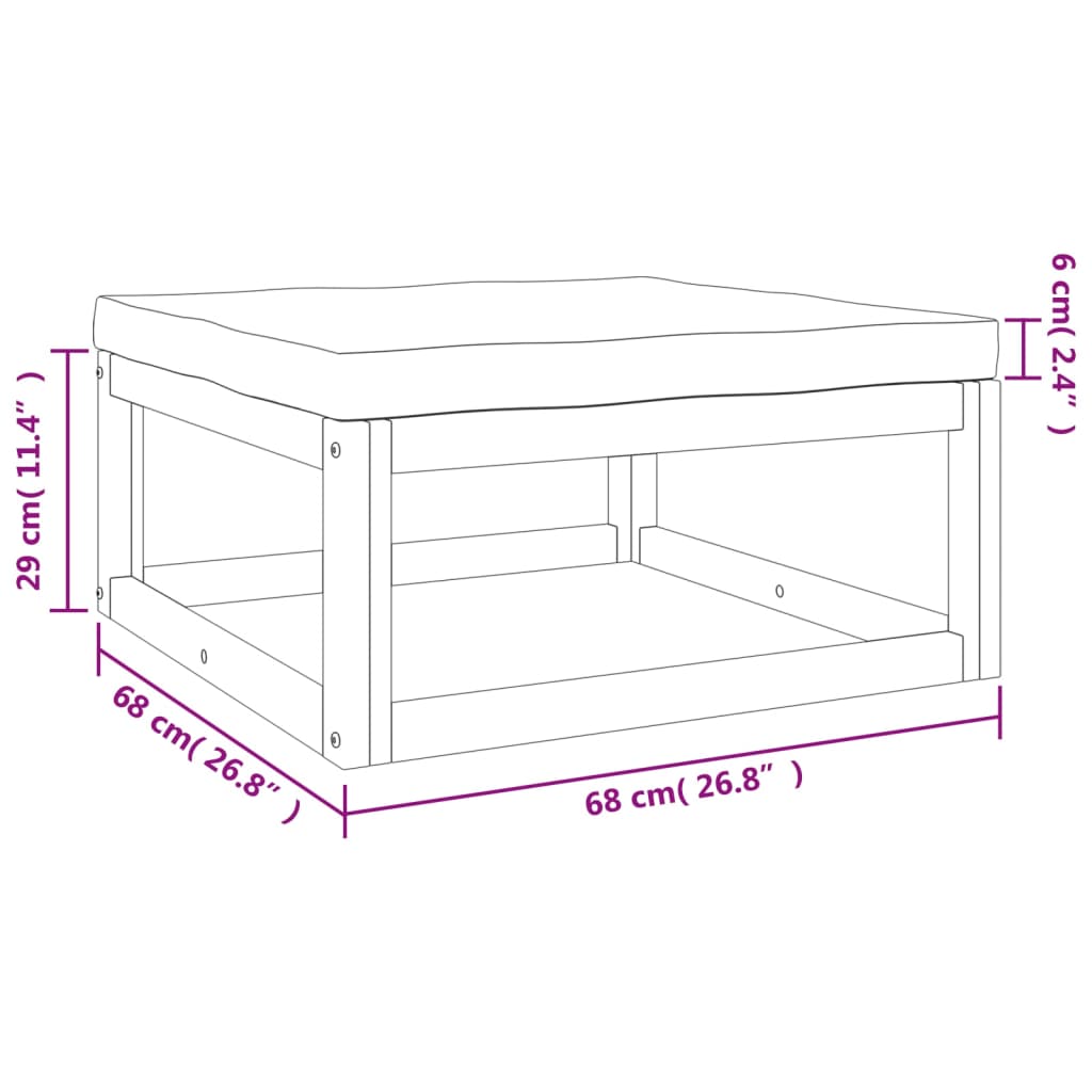 vidaXL 9-tlg. Garten-Lounge-Set mit Hellgrauen Kissen Massivholz