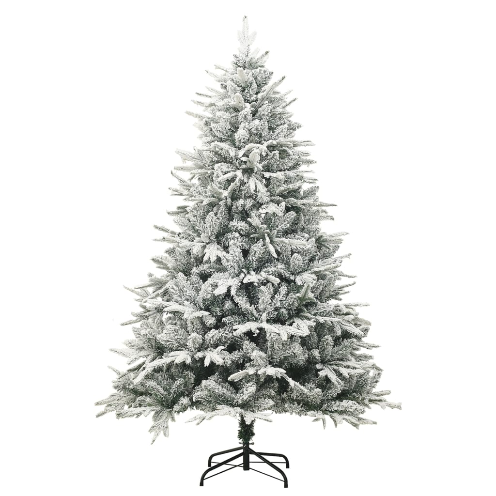 vidaXL Künstlicher Weihnachtsbaum Beschneit Grün 150 cm PVC PE