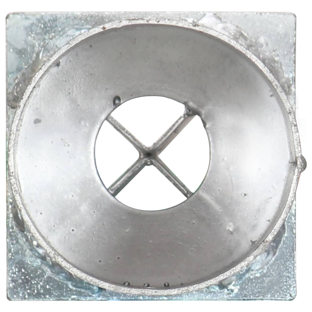 vidaXL Erdspieße 2 Stk. Silbern 8x61 cm Verzinkter Stahl