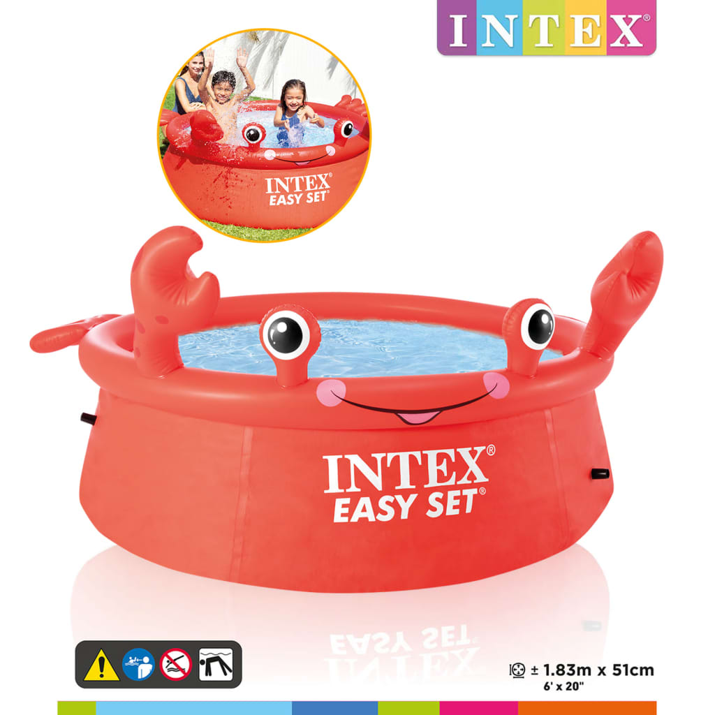 INTEX Happy Crab Kinderpool Aufblasbar Easy Set 183x51 cm