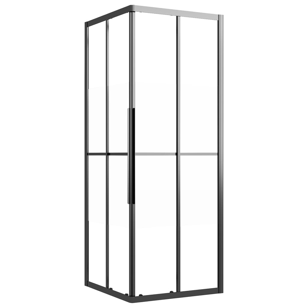 vidaXL Duschkabine Halbmatt ESG 80x80x180 cm Schwarz