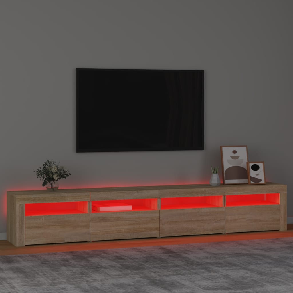 vidaXL TV-Schrank mit LED-Leuchten Sonoma-Eiche 240x35x40 cm