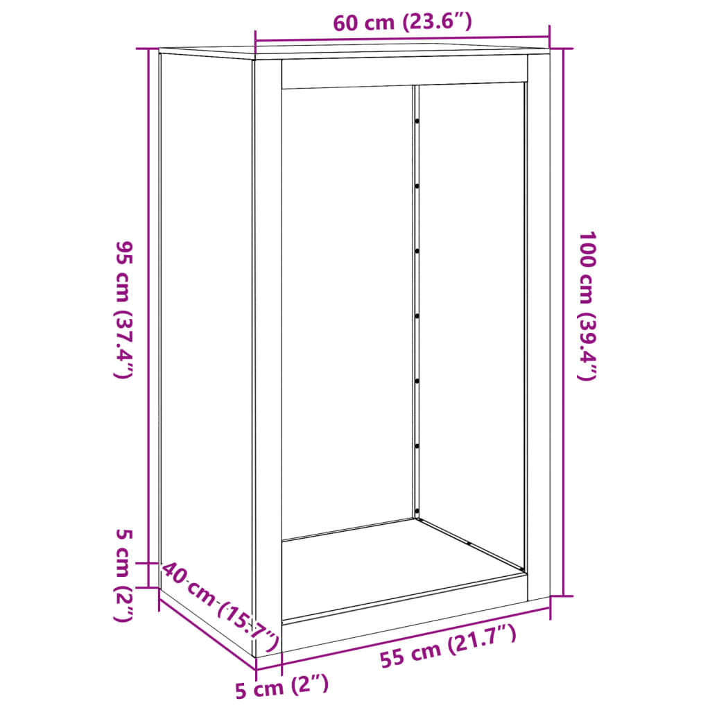 vidaXL Brennholzregal 60x40x100 cm Cortenstahl