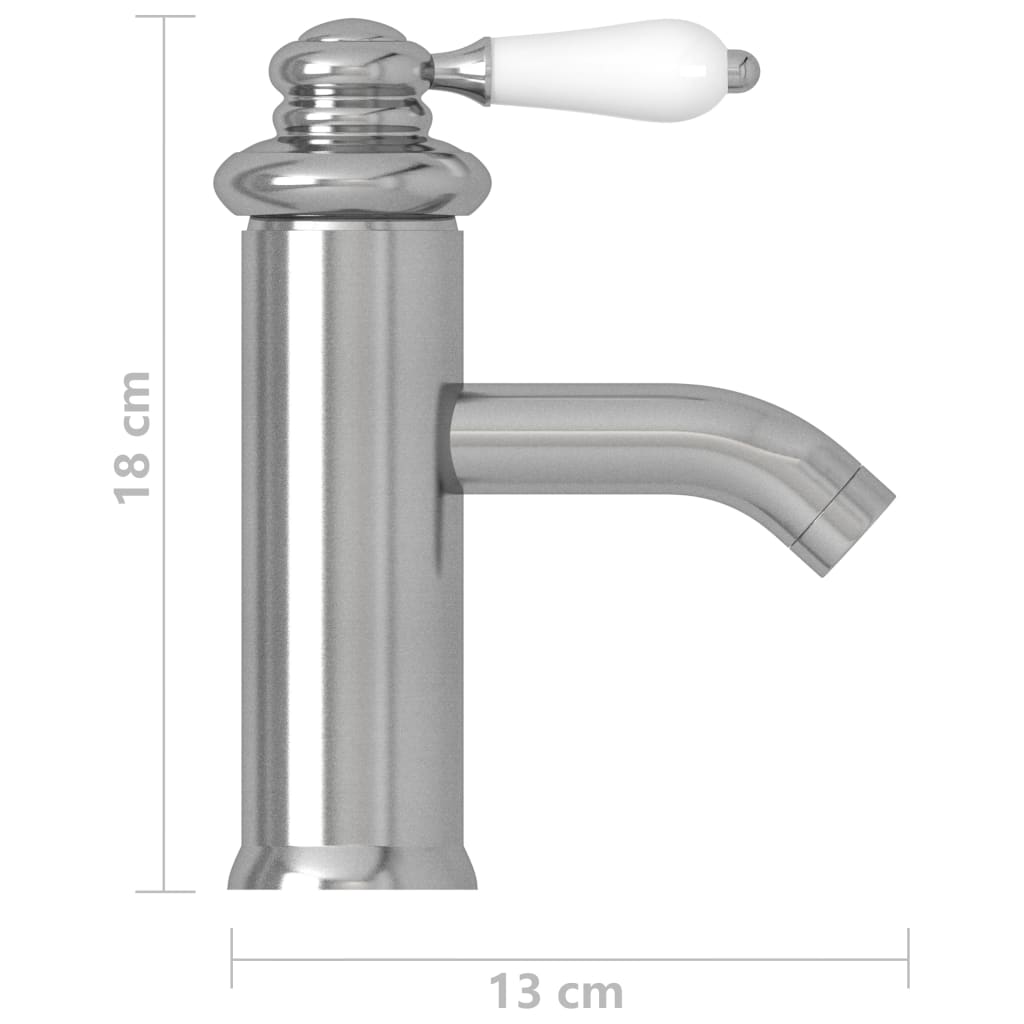 vidaXL Waschtischarmatur Silbern 130x180 mm