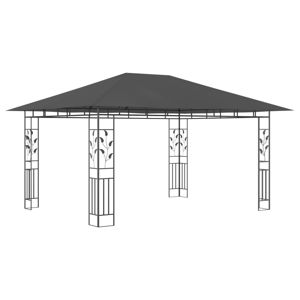 vidaXL Pavillon mit Moskitonetz 4x3x2,73 m Anthrazit 180 g/m²