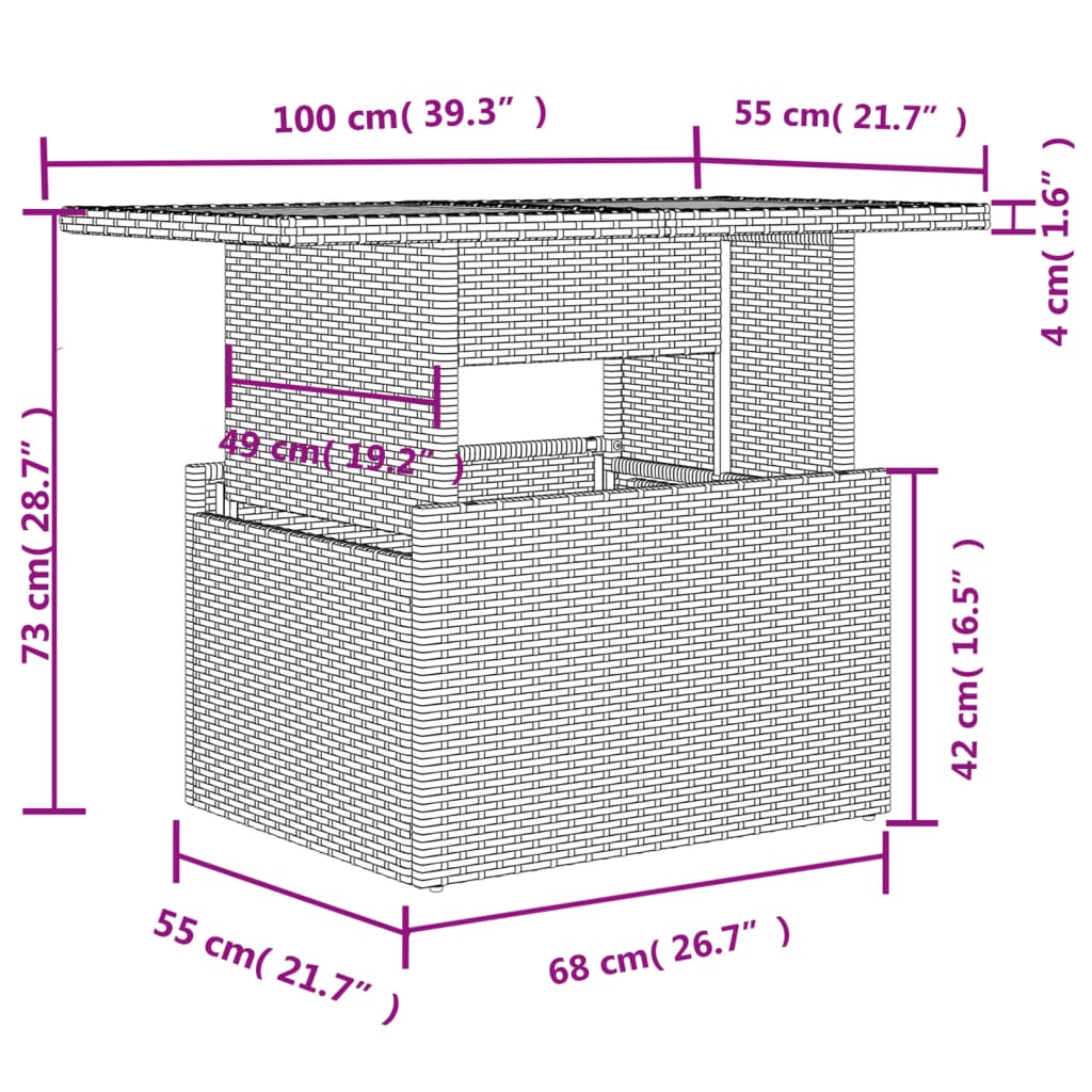 vidaXL 10-tlg. Garten-Sofagarnitur mit Kissen Schwarz Poly Rattan