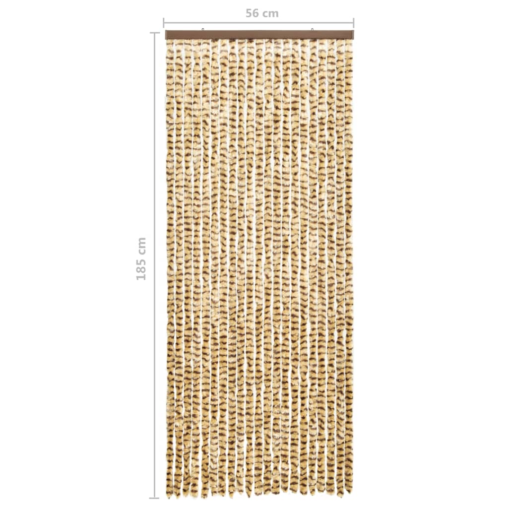 vidaXL Insektenschutz-Vorhang Beige und Braun 56x185 cm Chenille