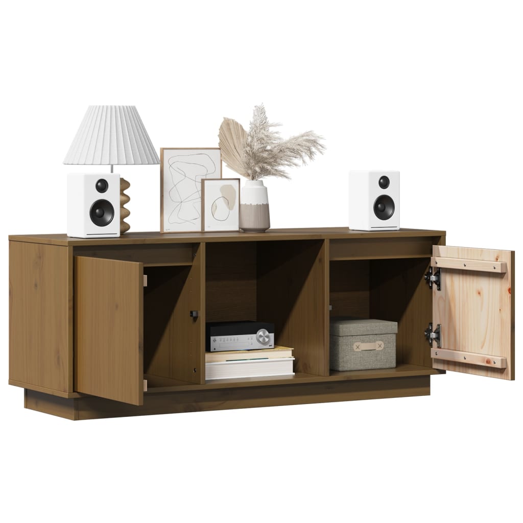 vidaXL TV-Schrank Honigbraun 110,5x35x44 cm Massivholz Kiefer