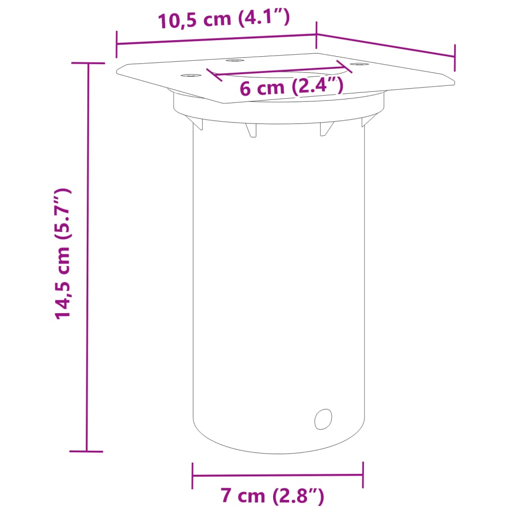 vidaXL Bodeneinbauleuchte Quadratisch Schwarz 10,5x10,5cm Aludruckguss