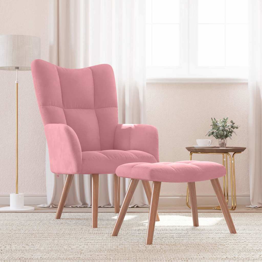 Sessel Mit Hocker Rosa vidaXL Relaxsessel mit Hocker Rosa Samt im vidaXL | vidaXL.ch