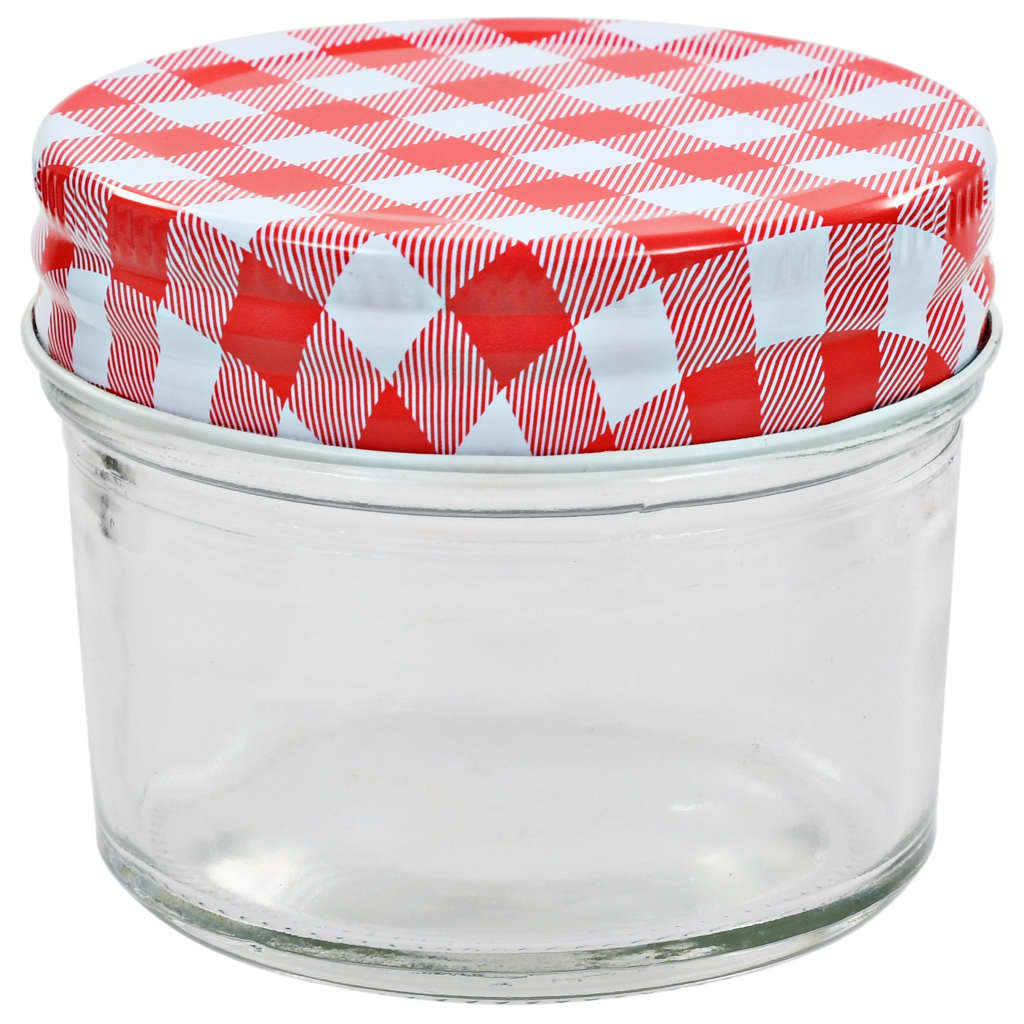 vidaXL Marmeladengläser mit Weißen/Roten Deckeln 24 Stk. 110 ml