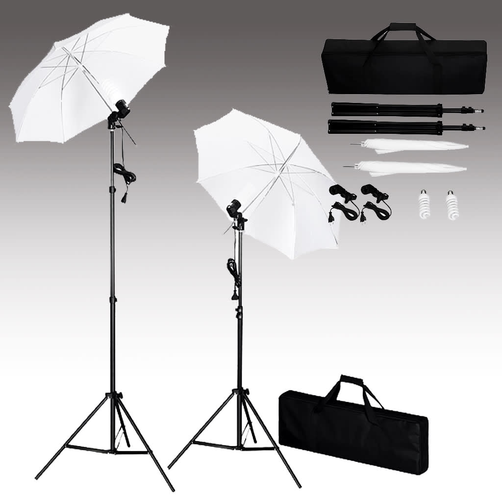 Studiobeleuchtung-Set mit Stative & Schirme