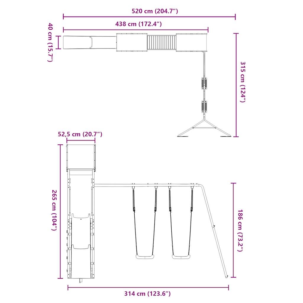 vidaXL Spielturm Imprägniertes Kiefernholz