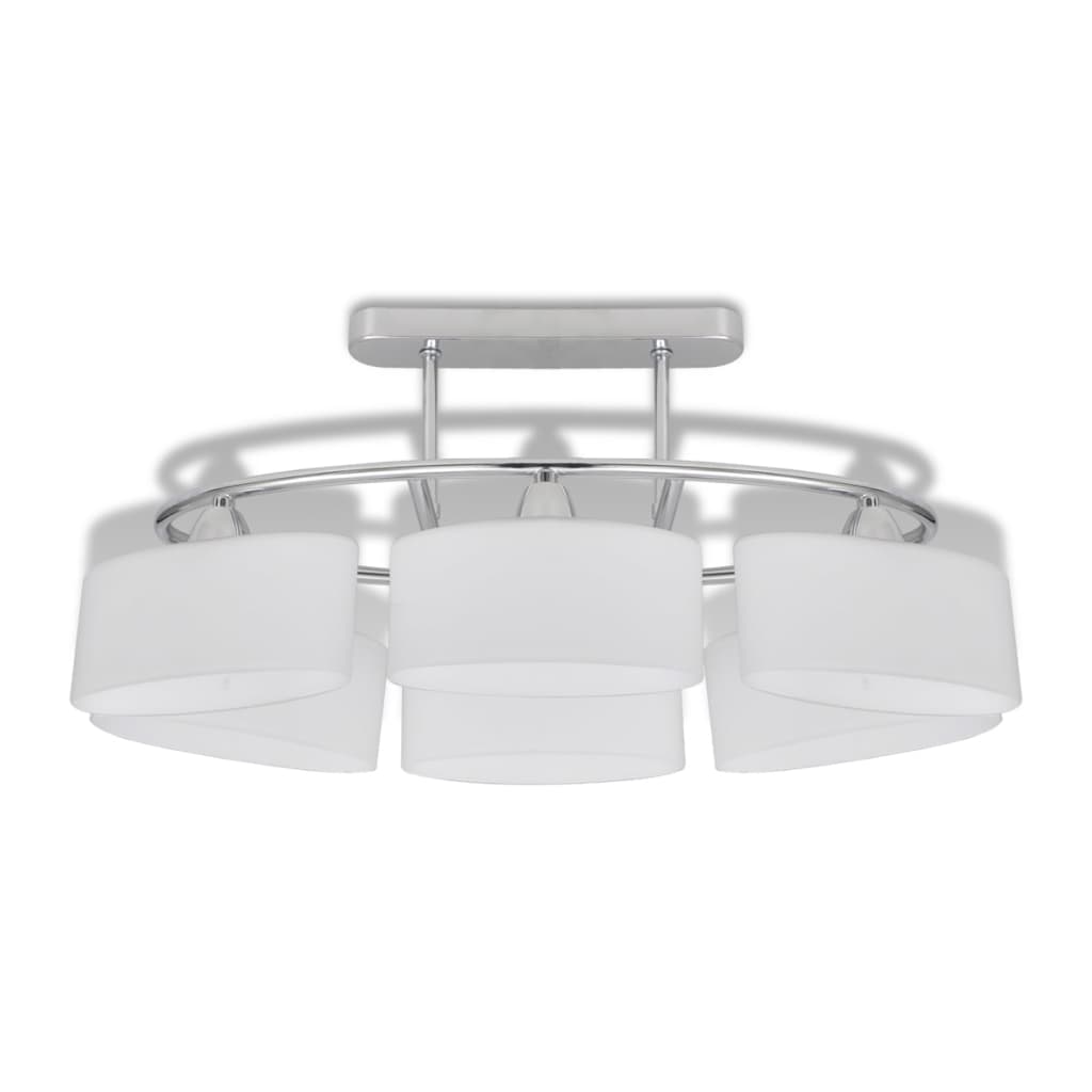 vidaXL Deckenlampe mit ellipsenförmigen Glasschirmen 2 Stk. E14