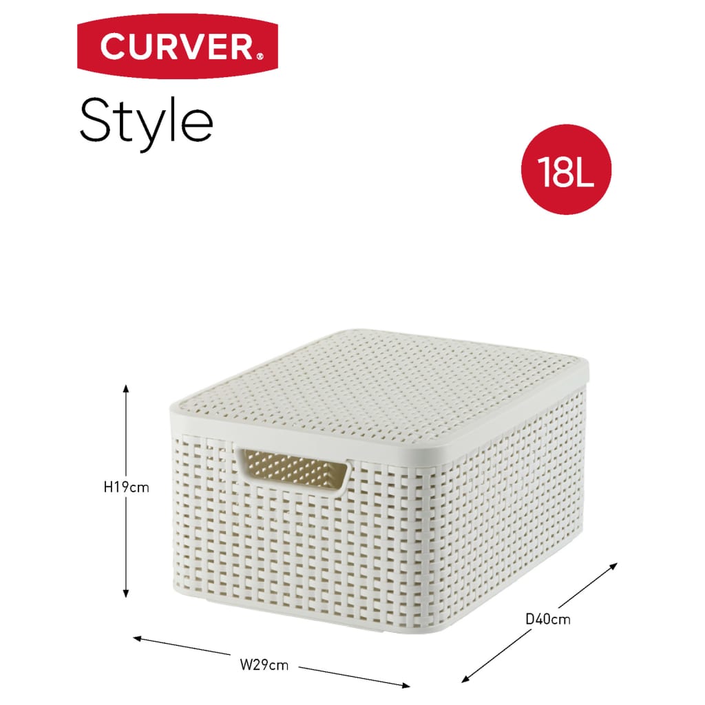 Curver Style Aufbewahrungsbox mit Deckel 3 Stk. M Weiß 240654