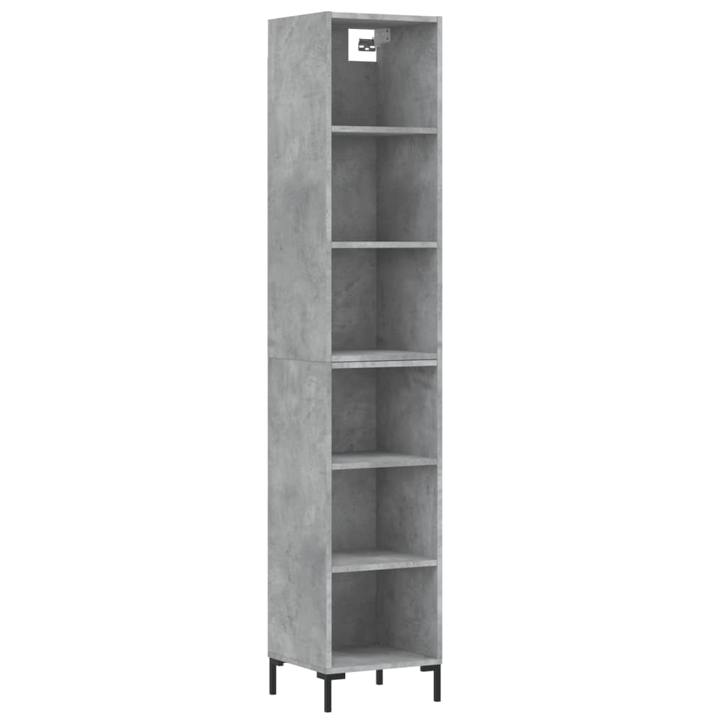 vidaXL Highboard Betongrau 34,5x32,5x180 cm Holzwerkstoff