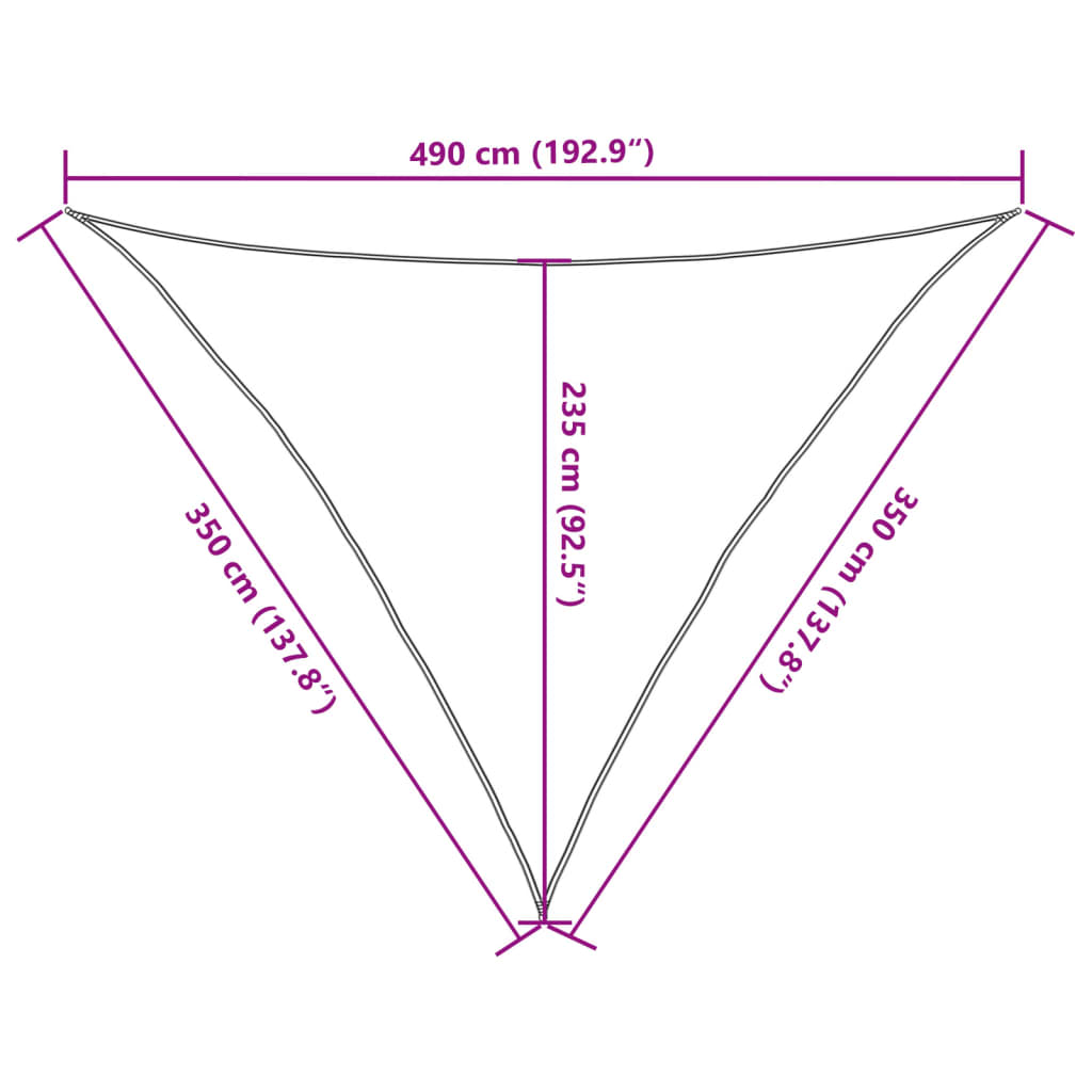 vidaXL Sonnensegel Hellgrau 3,5x3,5x4,9 m 100% Polyester Oxford