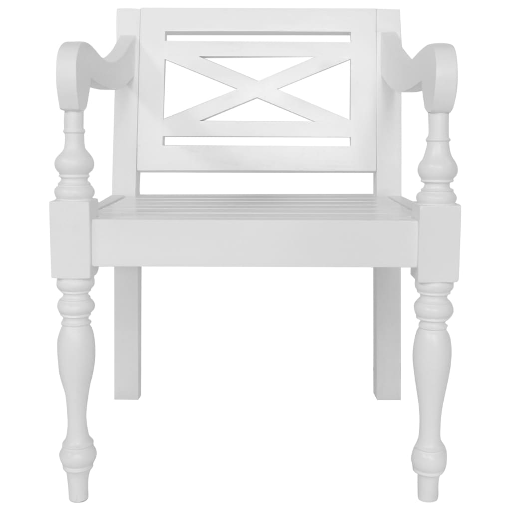 vidaXL Batavia-Stühle 2 Stk. Weiß Mahagoni Massivholz