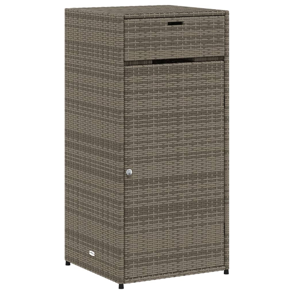 vidaXL Gartenschrank Grau 55x55x111 cm Poly Rattan