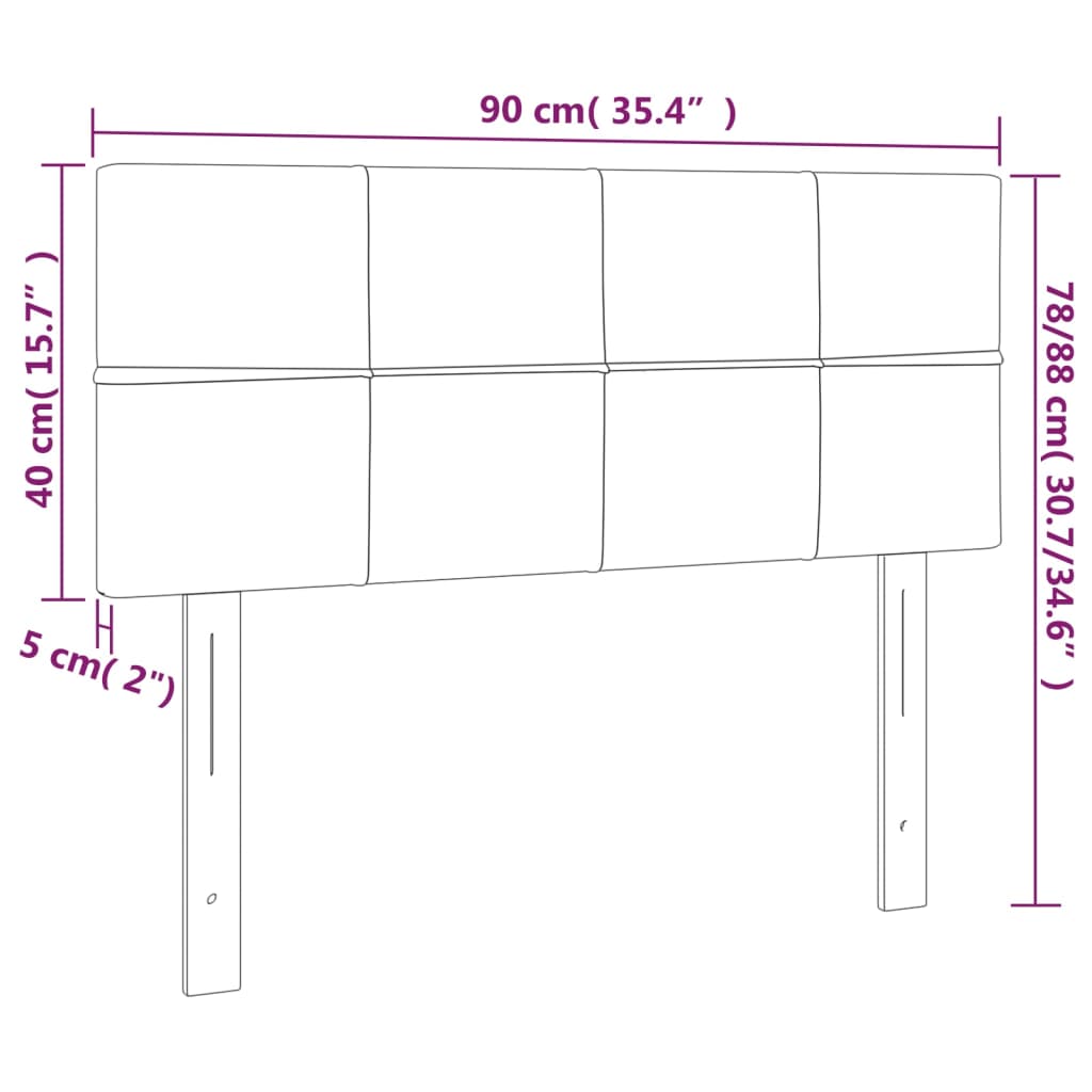 vidaXL LED Kopfteil Dunkelbraun 90x5x78/88 cm Stoff