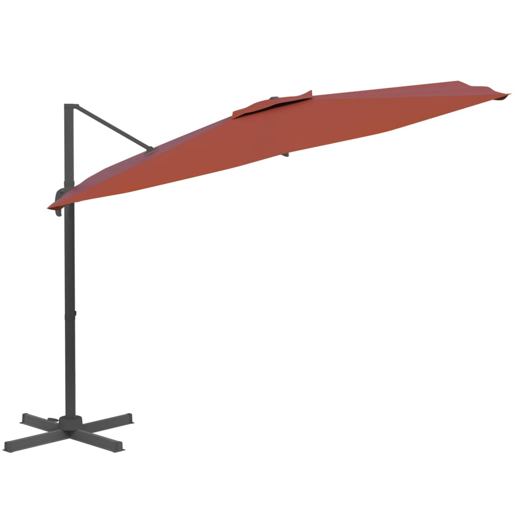 vidaXL Ampelschirm mit Aluminium-Mast Terrakotta 300x300 cm