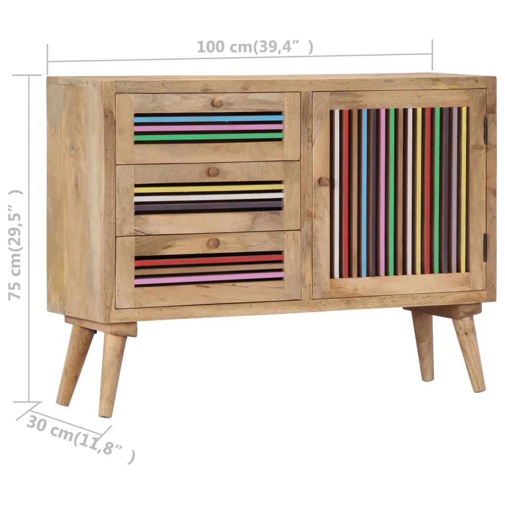 vidaXL Sideboard 100x30x75 cm Massivholz Mango