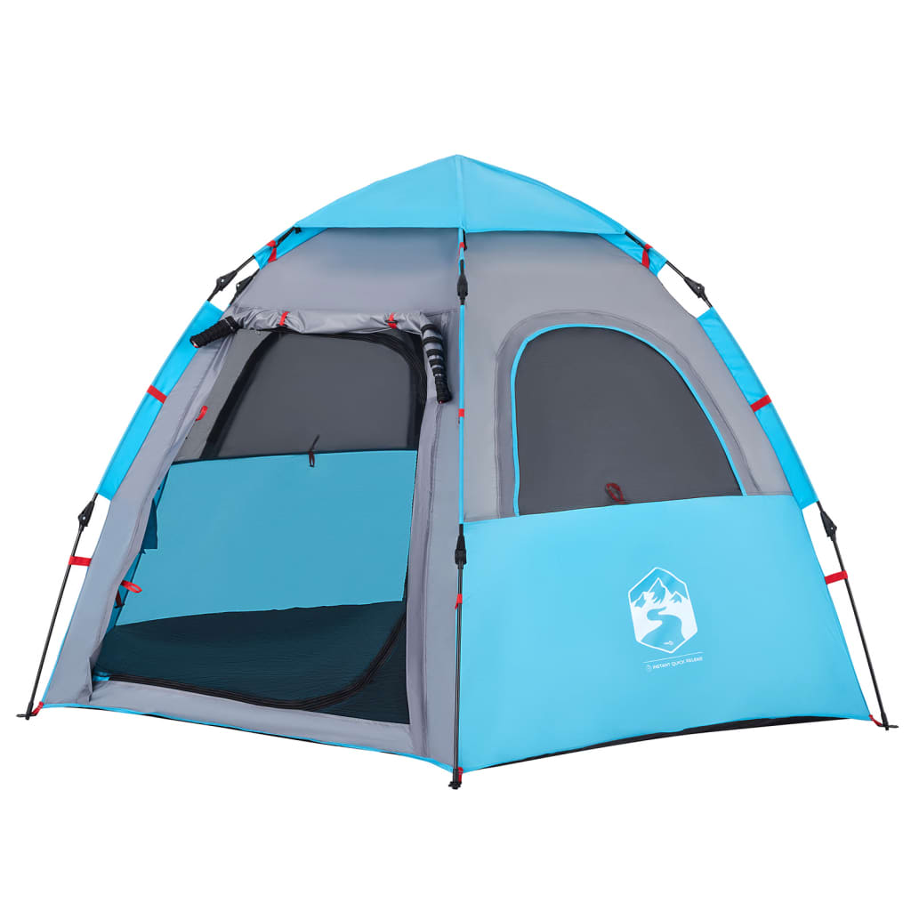 vidaXL Campingzelt 4 Personen Blau Quick Release