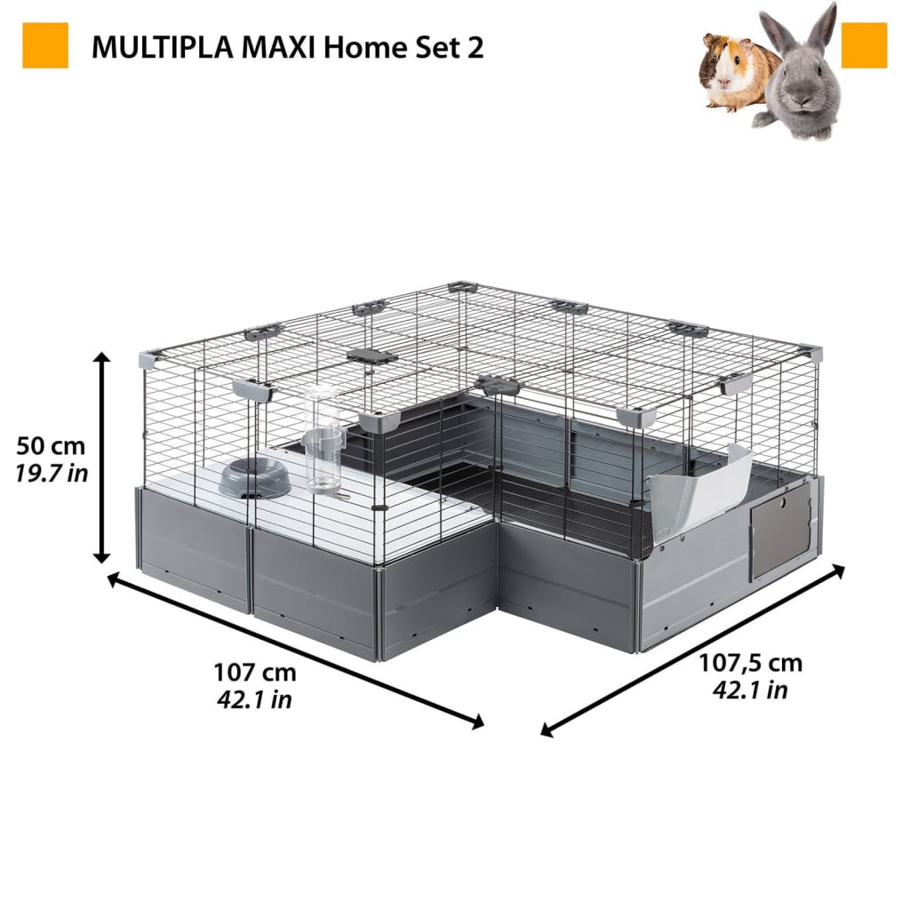Ferplast Kaninchenkäfig Multipla Maxi 142,5x72x50 cm Schwarz