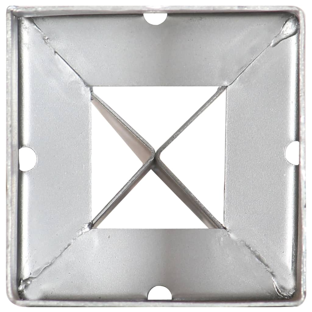 vidaXL Erdspieße 2 Stk. Silbern 9×9×90 cm Verzinkter Stahl