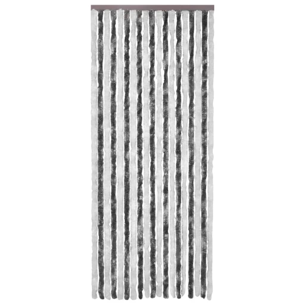 vidaXL Insektenschutz-Vorhang Grau und Weiß 120x220 cm Chenille