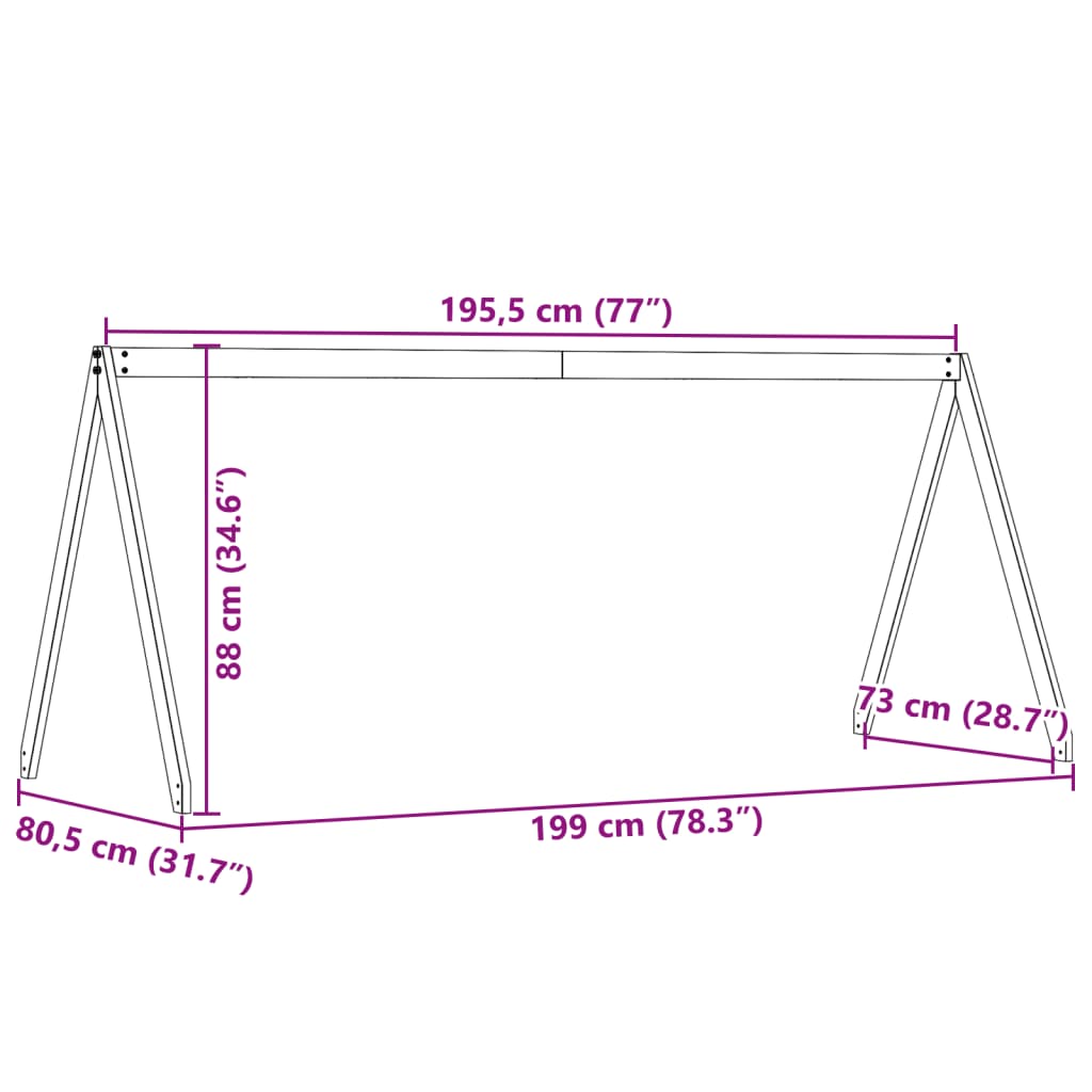 vidaXL Dach für Kinderbett Wachsbraun 199x80,5x88 cm Massivholz Kiefer