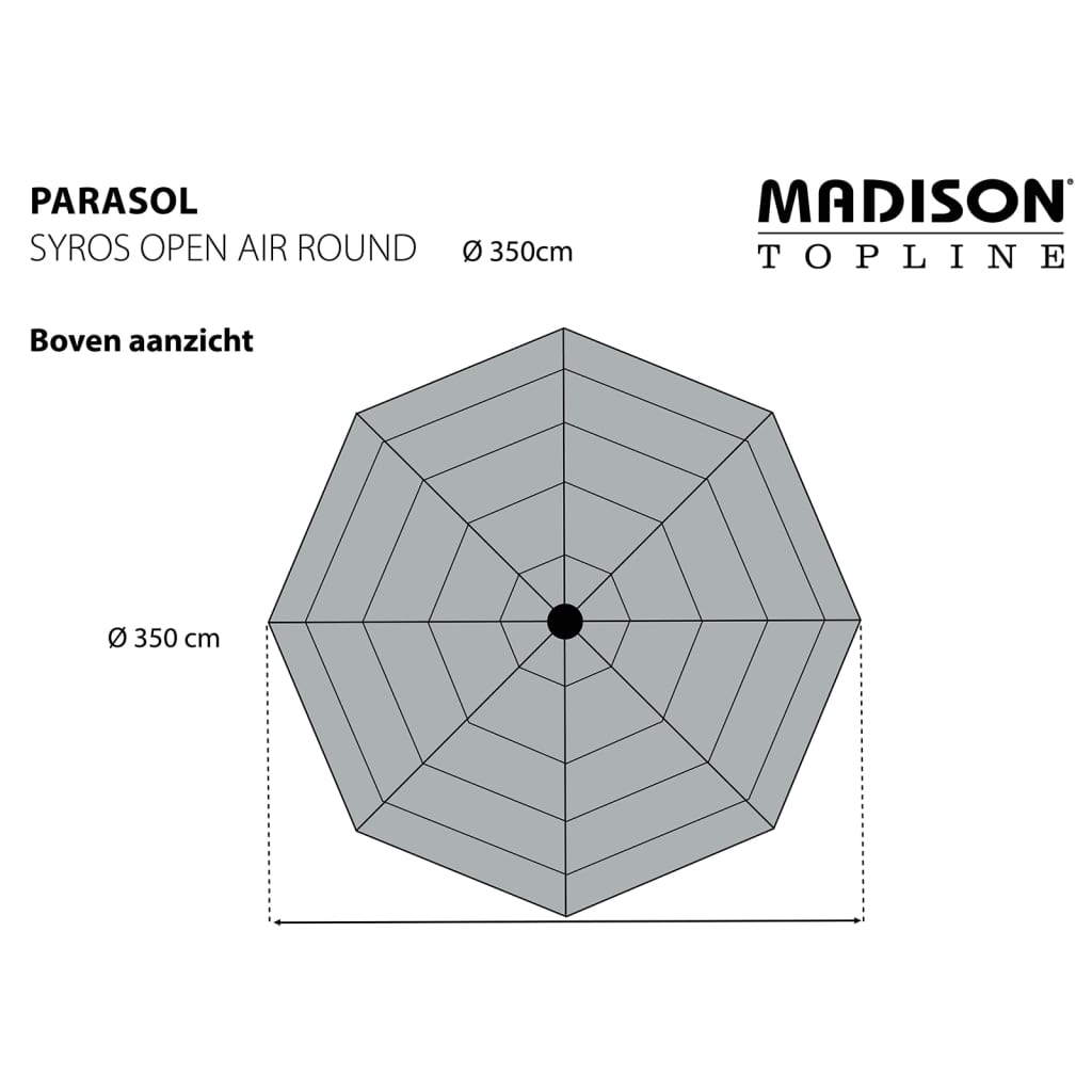 Madison Sonnenschirm Syros 350 cm Offene Struktur Ecru Rund