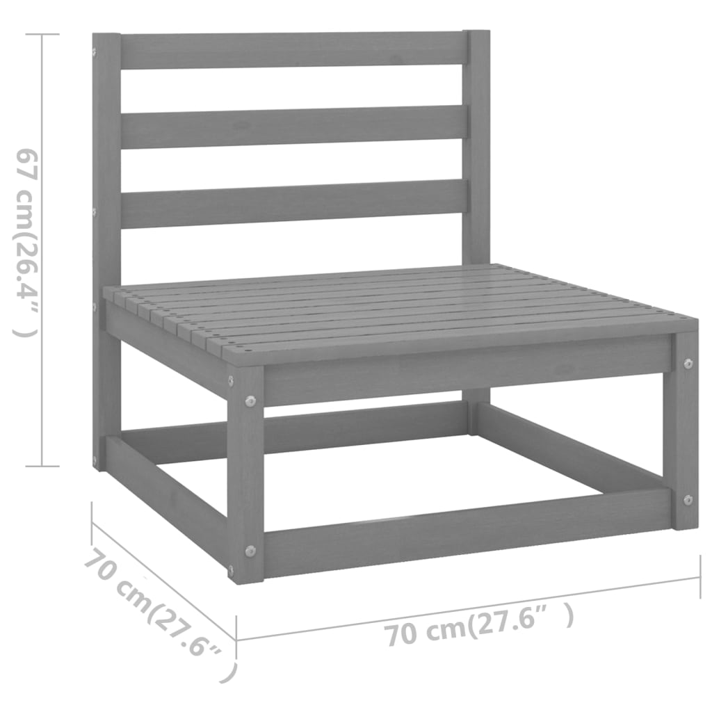 vidaXL 8-tlg. Garten-Lounge-Set mit Kissen Massivholz Kiefer