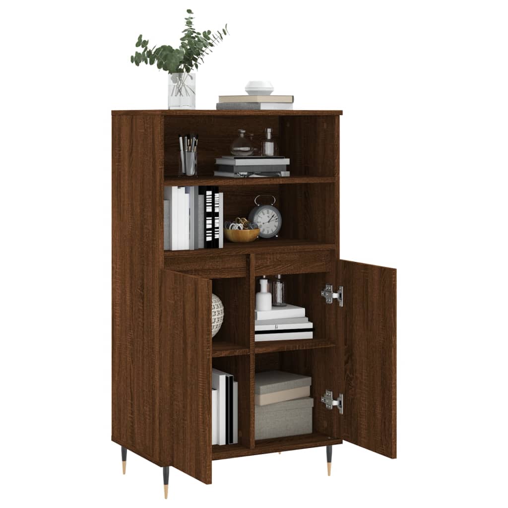 vidaXL Highboard Braun Eichen-Optik 60x36x110 cm Holzwerkstoff