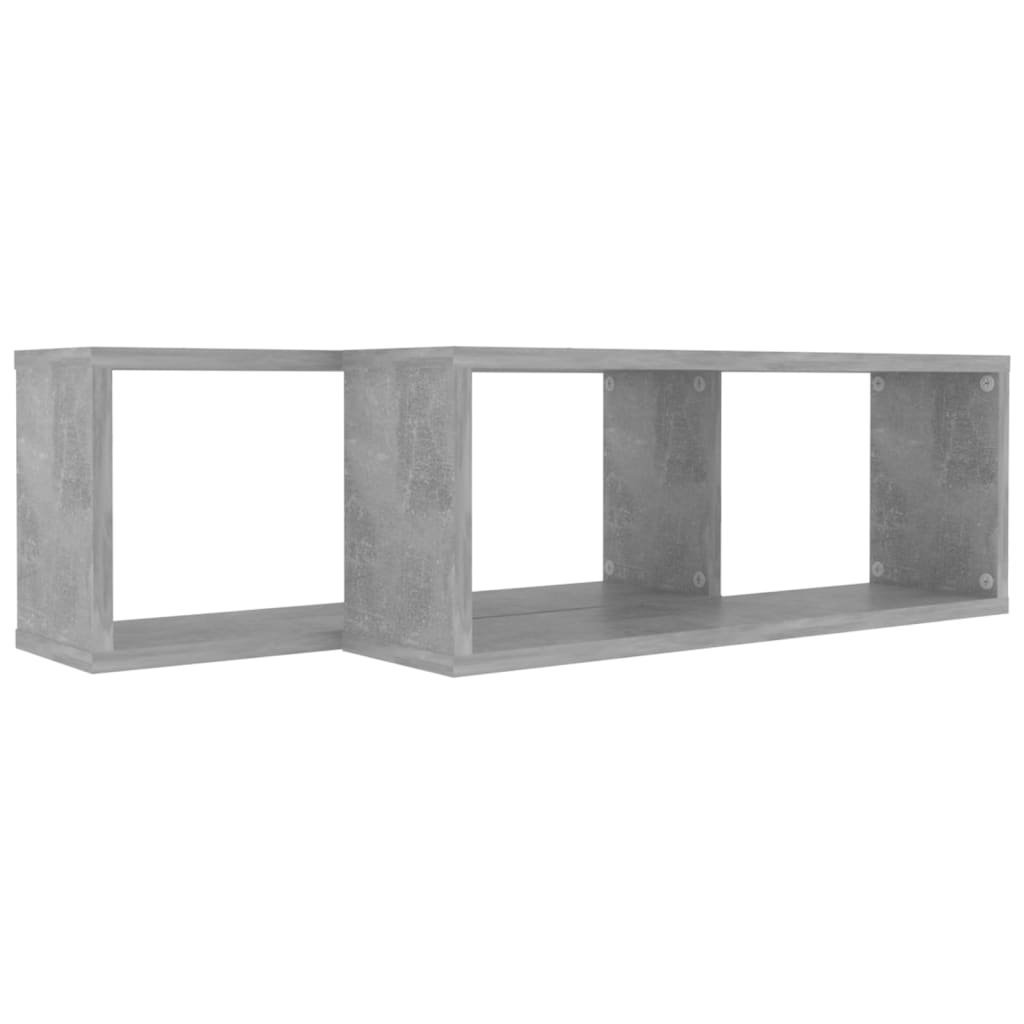 vidaXL Würfelregale 2 Stk. Betongrau 60x15x23 cm Holzwerkstoff