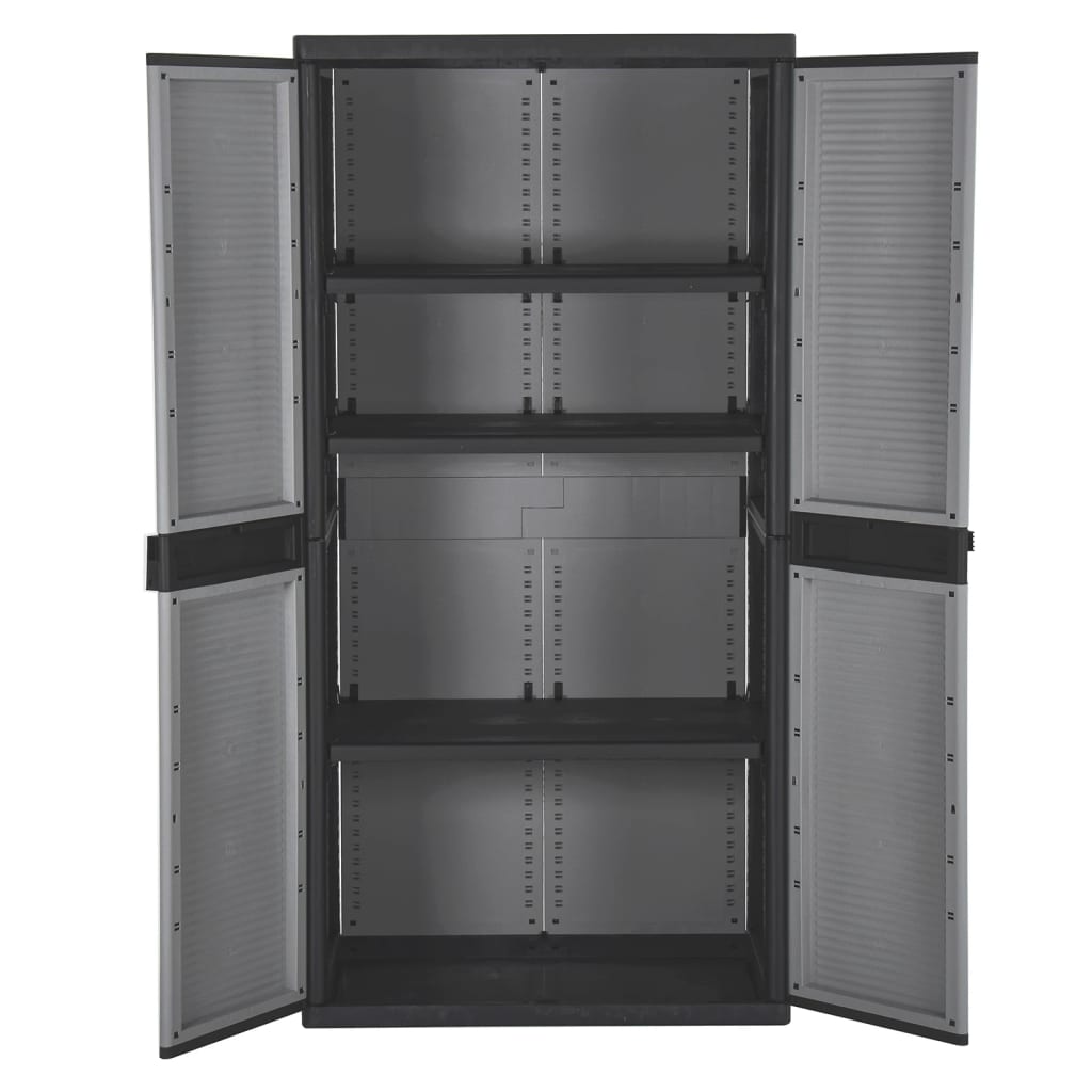 vidaXL Lagerschrank mit 2 Türen 90x54x180 cm Schwarz und Grau