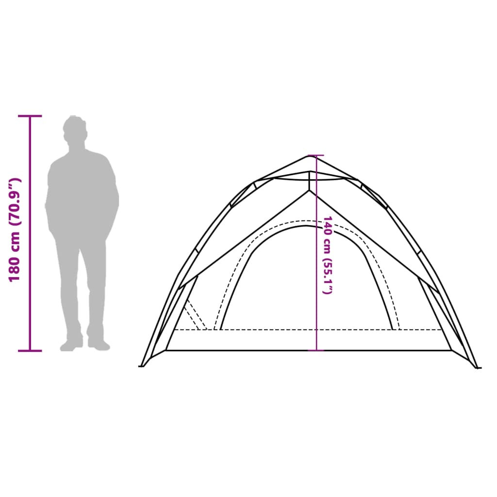 vidaXL Kuppel-Campingzelt 4 Personen Grün Quick Release