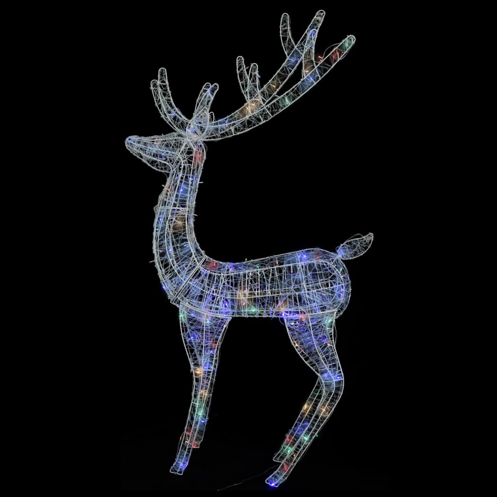 vidaXL LED-Rentier XXL Acryl Weihnachtsdeko 250 LED 180 cm Mehrfarbig