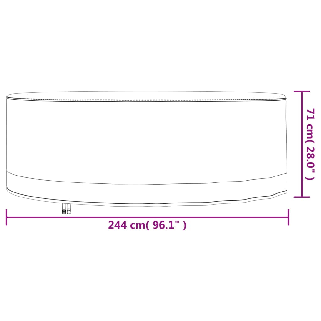 vidaXL Gartenmöbel-Abdeckung Rund Beige Ø 244x71 cm 600D Oxford