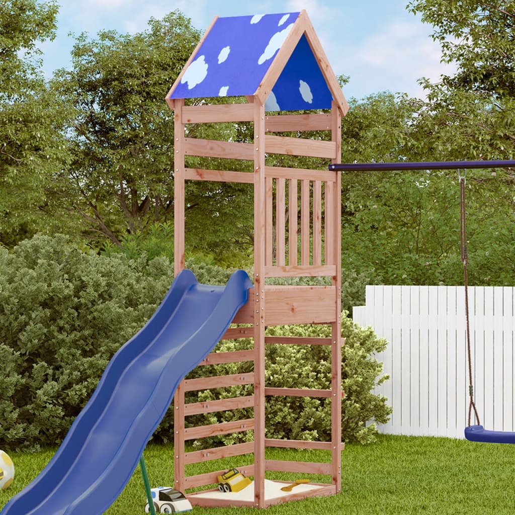 vidaXL Spielturm mit Kletterwand 85x52,5x265 cm Massivholz Douglasie