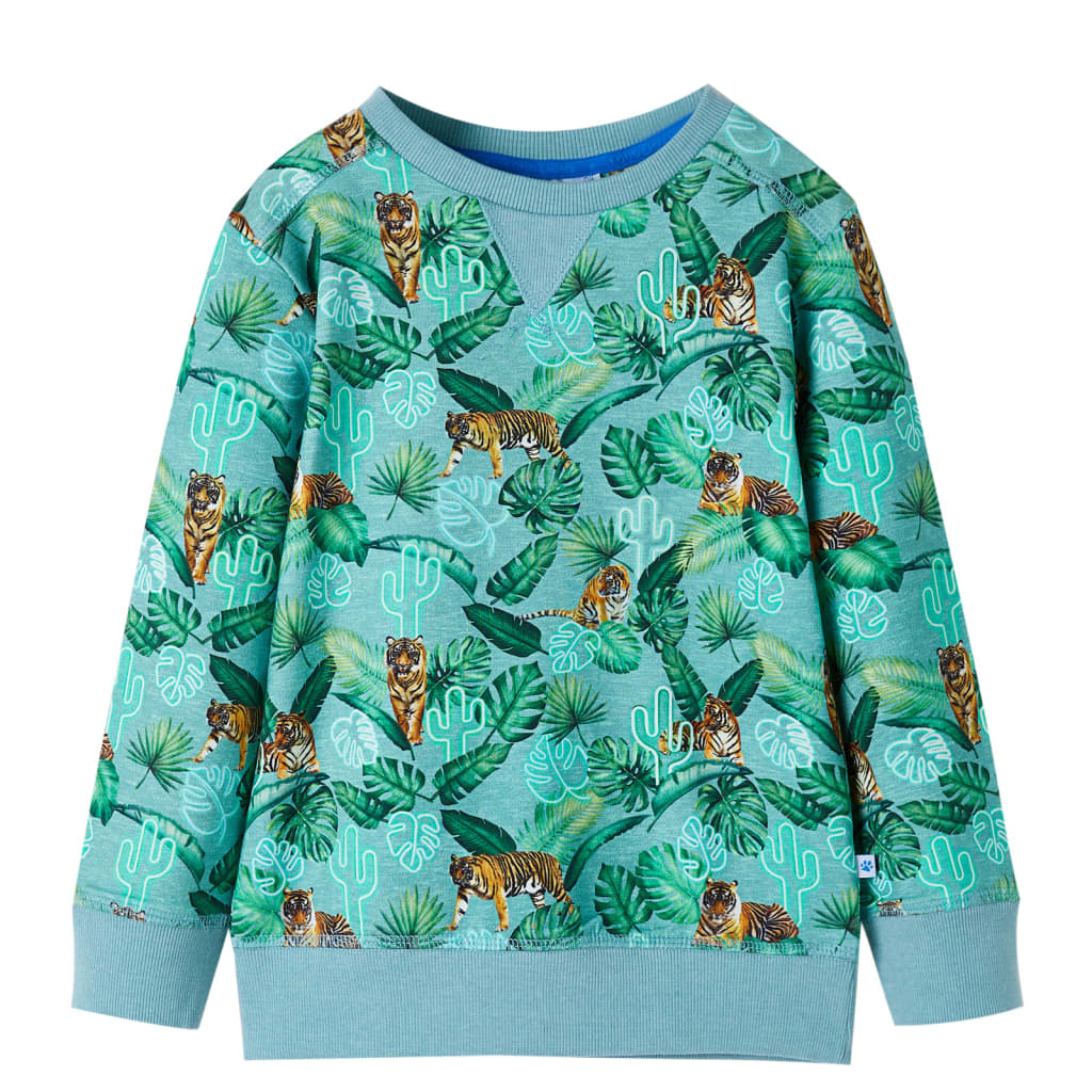 Kinder-Sweatshirt Hellgrün Melange 104
