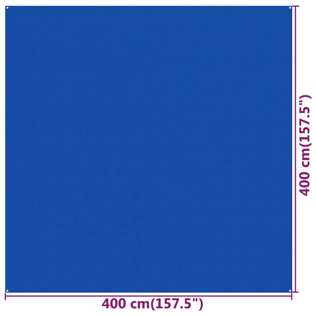 vidaXL Zeltteppich 400x400 cm Blau HDPE