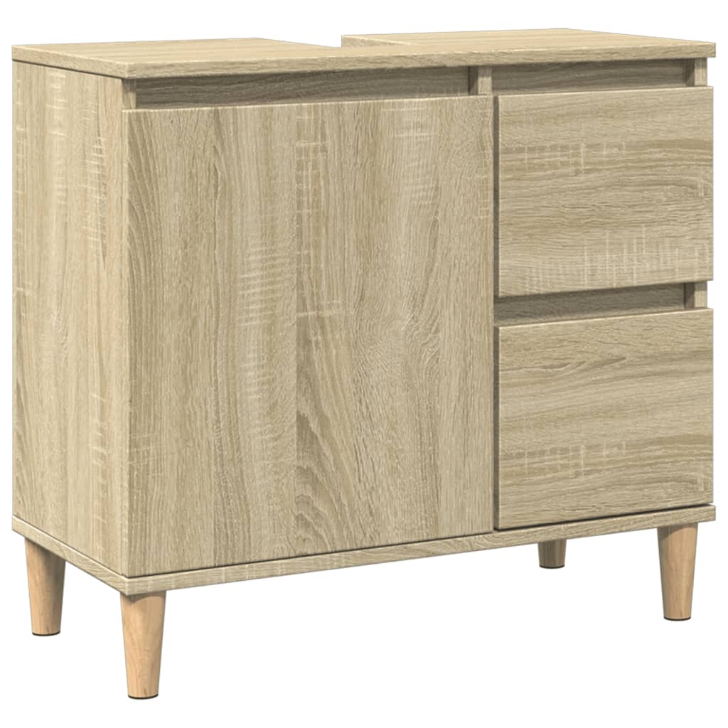 vidaXL Badschrank Sonoma-Eiche 65x33x60 cm Holzwerkstoff