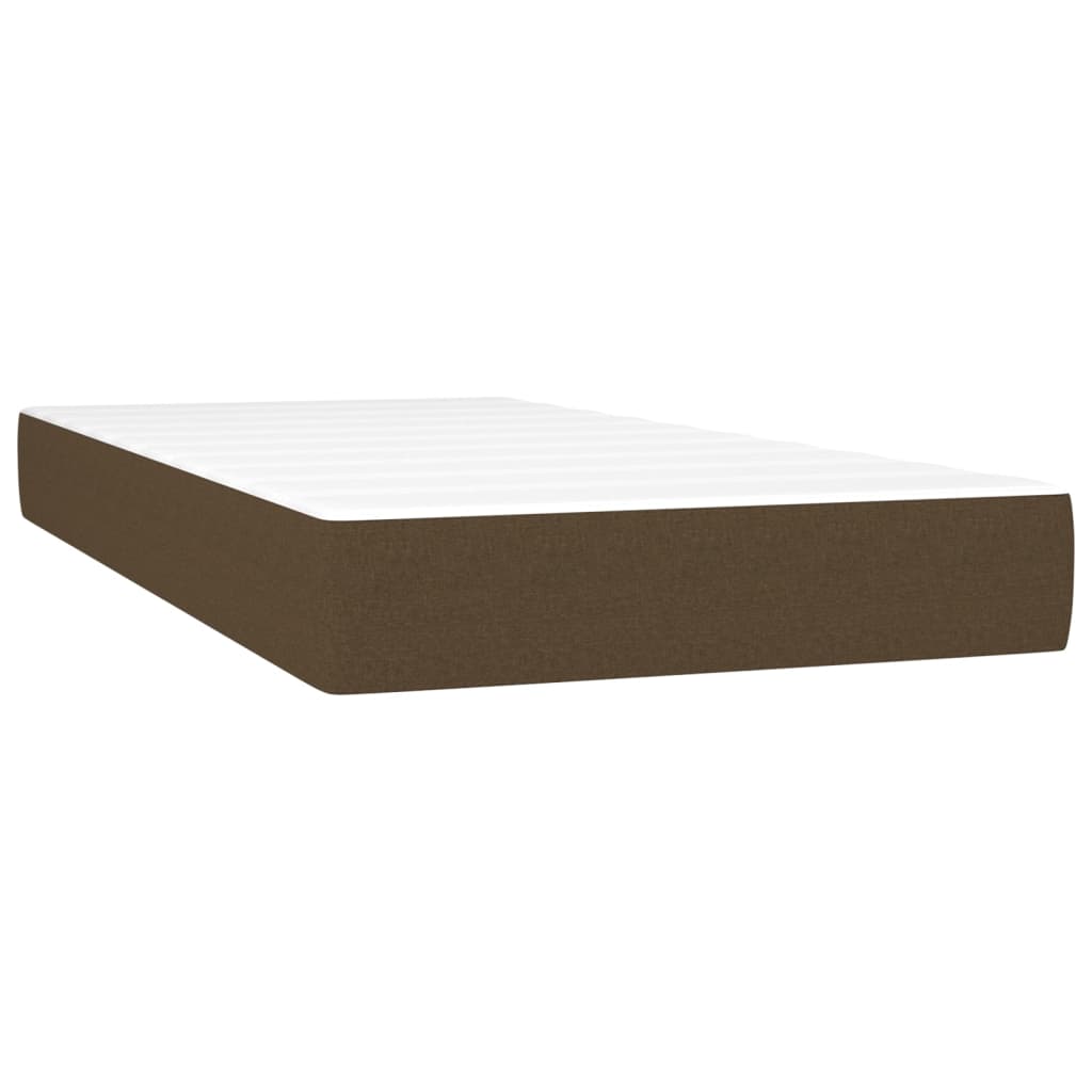 vidaXL Boxspringbett mit Matratze & LED Dunkelbraun 80x200 cm Stoff