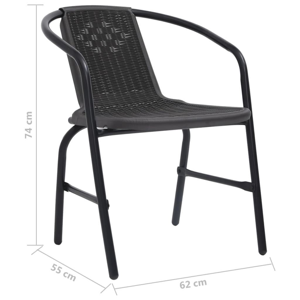 vidaXL Gartenstühle 4 Stk. Kunststoff Rattan-Optik und Stahl 110 kg